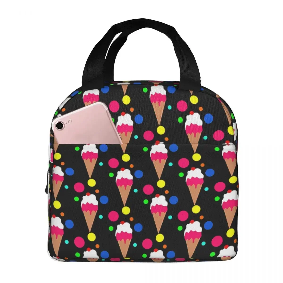 Food Storage Bag - حقيبة غداء محمولة ملونة مع عازل