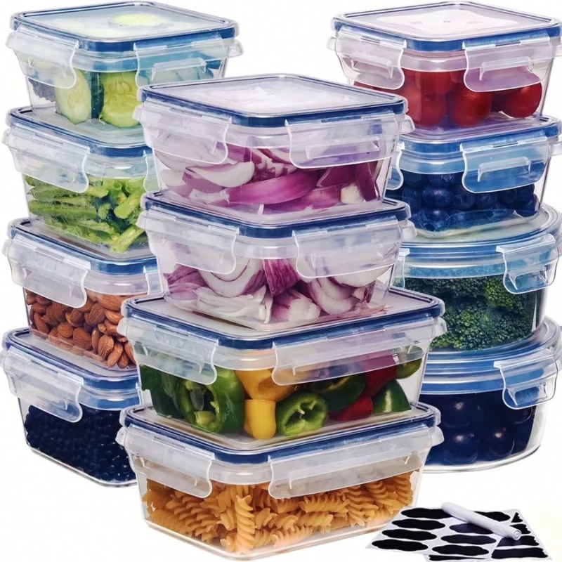Food Storage Labels - مجموعة من 12 علبة لتخزين الطعام