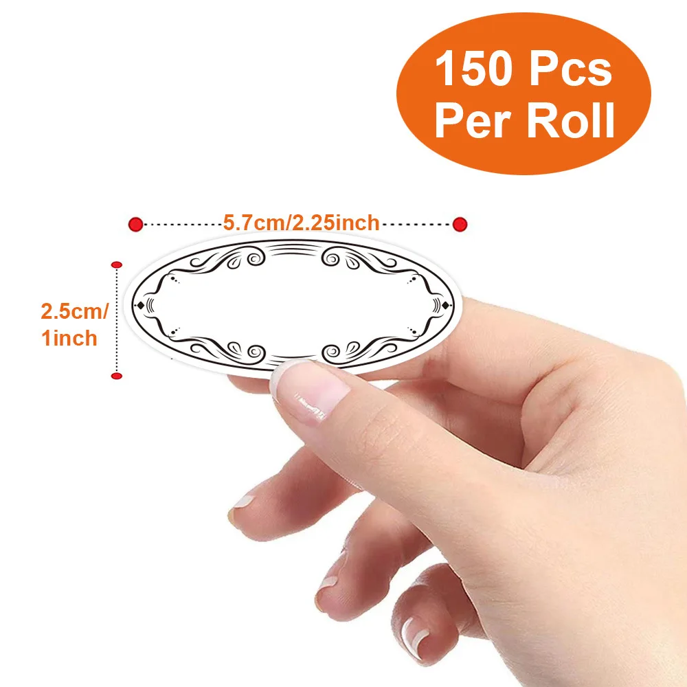 150 قطعة، ملصقات بيضاوية الشكل - مراجعة Food Storage Labels وسعره