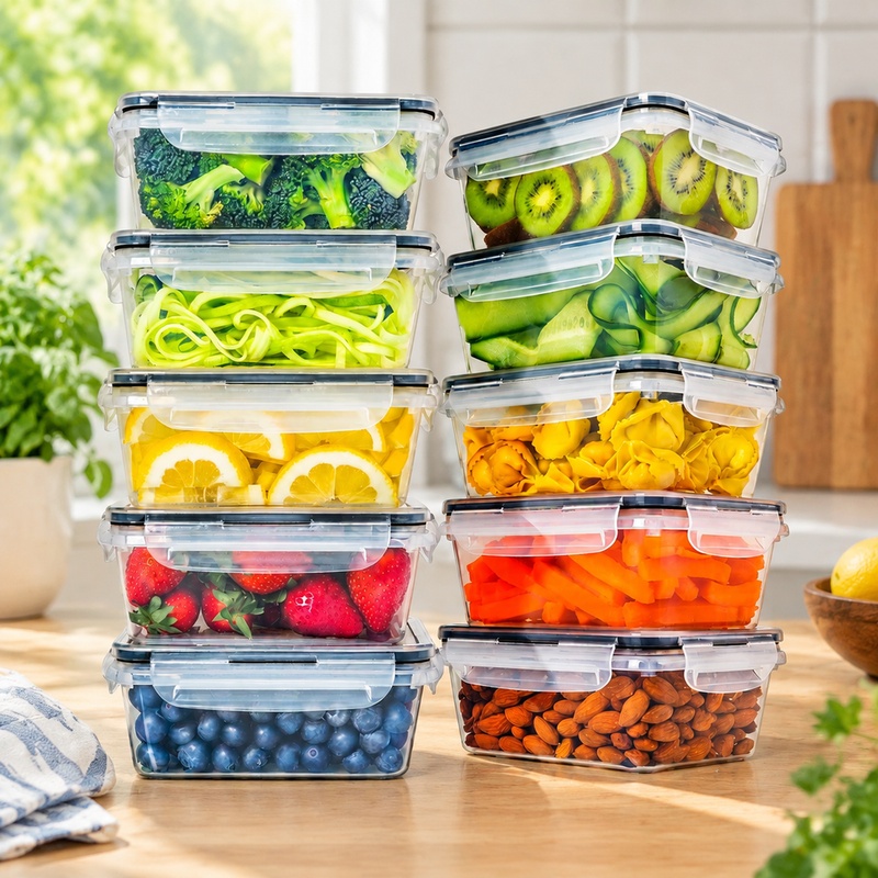 مجموعة من 10 عبوات تخزين للمطب - مراجعة Food Storage Labels وسعره
